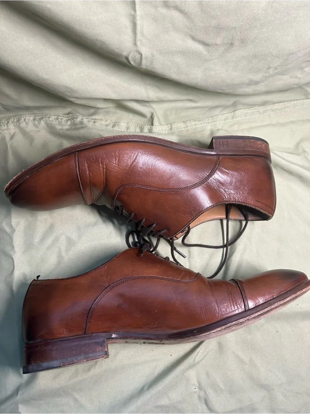 Pedro Del Hiero Men's Oxford Dress Shoes Brown Leather , Size US 9 EU 42